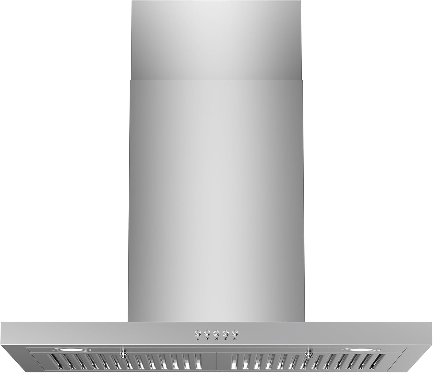 FIREGAS Wall Mount Range Hood 30 Inch, 600 CFM Ducted/Ductless Convertible Stainless Steel Kitchen Vent Hood with 3 Speed Fan, LED Lights and Push Button Control