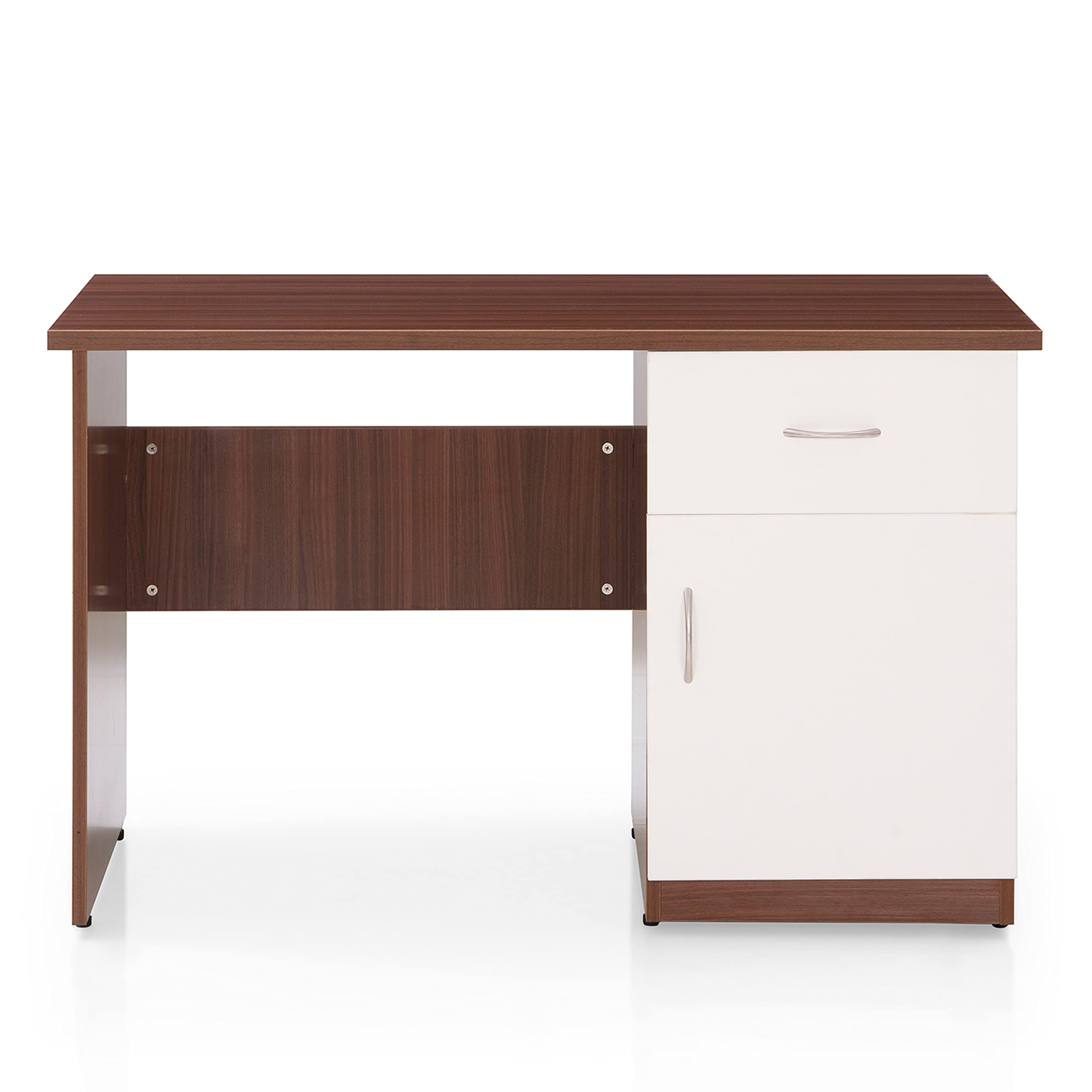 TheHomeOffice Engineered Wood Modern Office Strongman Classic Desk Compact Computer Table with Storage - Flowery Wenge