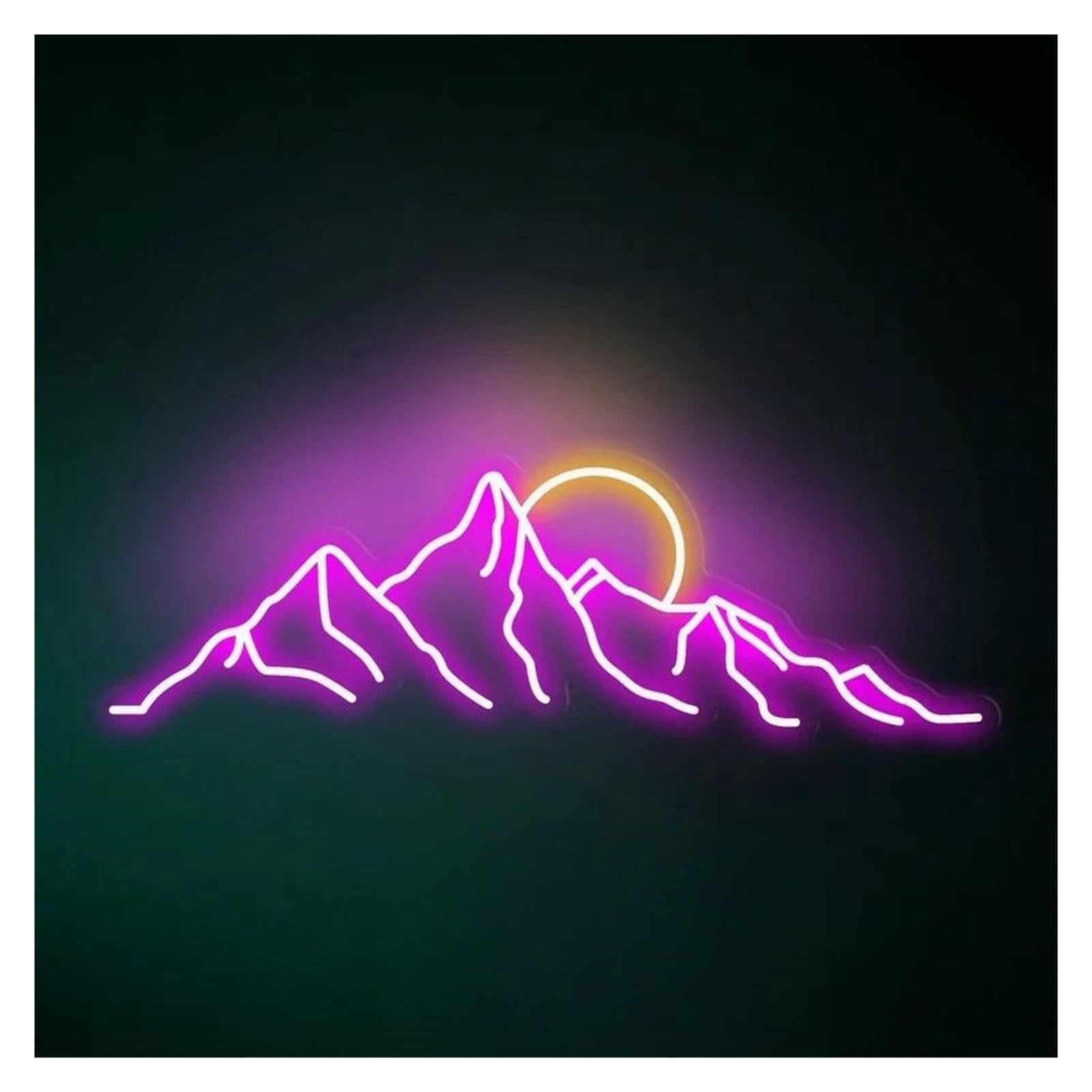 Lemst E Signs Lamp Mountains Neon Sign Landscap Light Dimmabl For Gam Room Bar Beer Bedroom Wall Art Decor Usb Powered Night Lamp 40Cmx16cm(E)