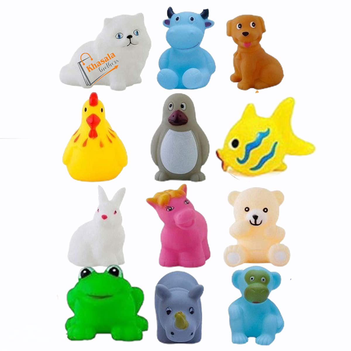 Khasala Brothers™ Latest Chu Chu 12 Ps Baby Bath Toy Set Toy Cute Colorful Animals Baby Bath Toy Set for Kids (Multicolour) - Pack of 12 (B0924NLL3C) Amazon Price History, Amazon Price Tracker