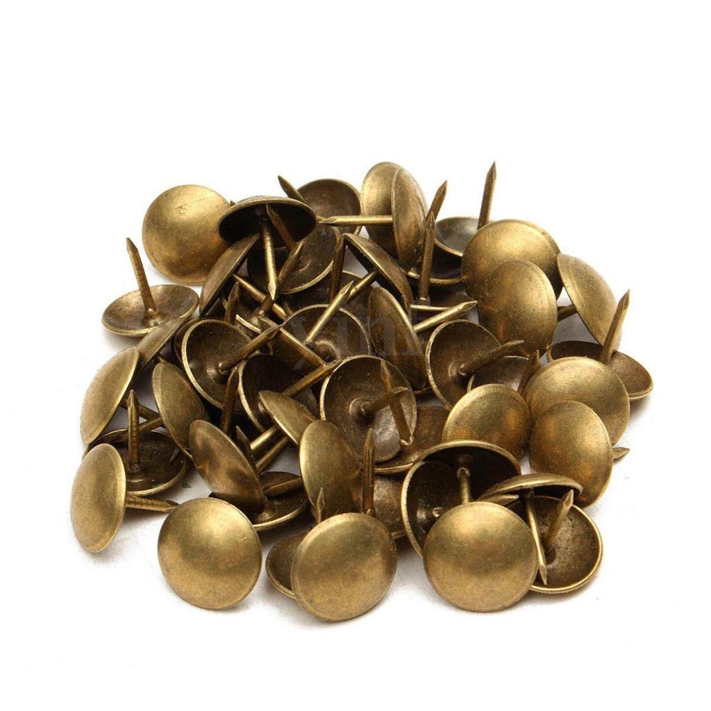 Pack of 100 Antique Upholstery Tacks Nails Furniture Decor Bronze Stud Pins - Bronze, 11x11mm — Amazon image 6