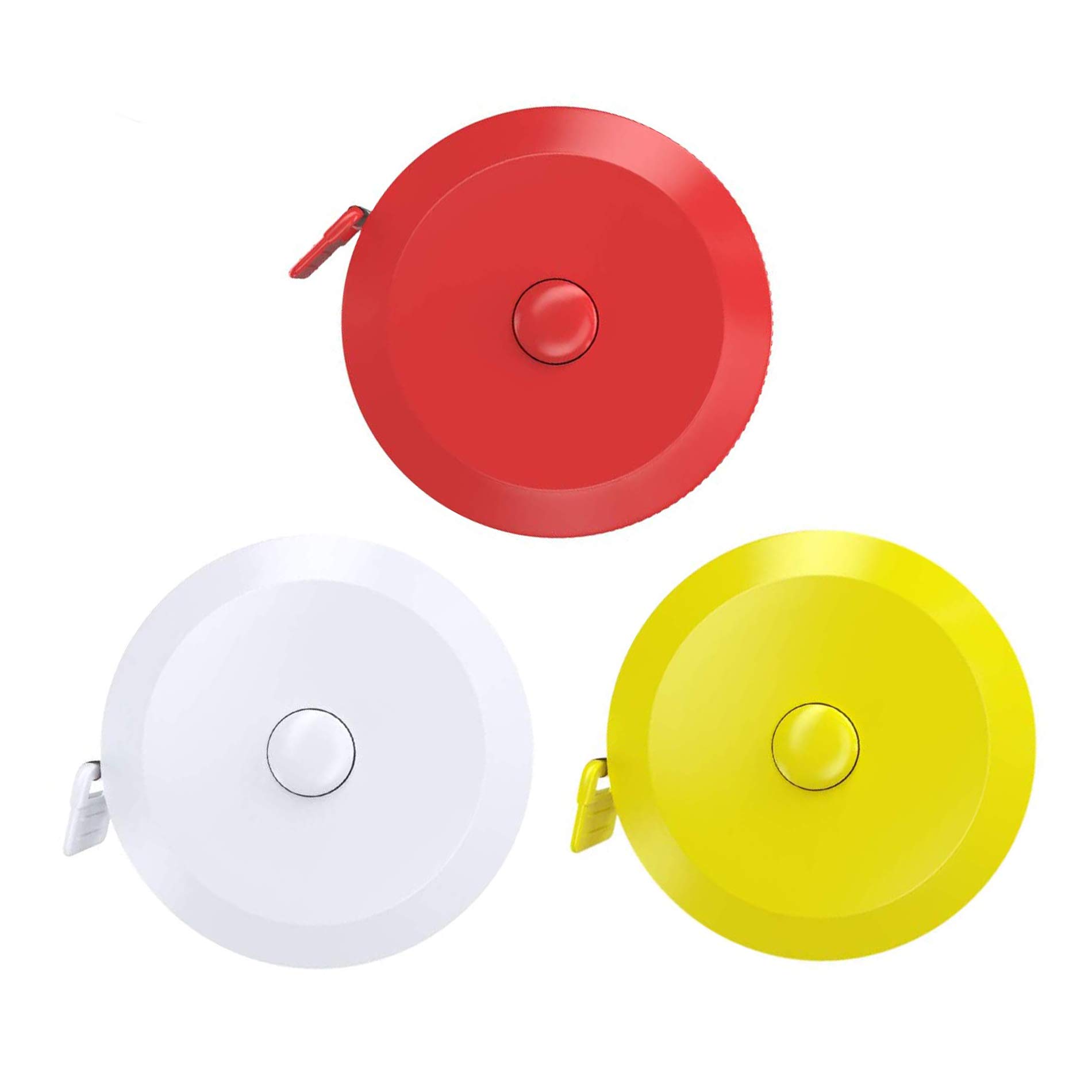 3 Pieces Body Tape Measure, 150cm/60in Soft and Retractable Body Measuring Tape for Body Measuring, Sewing Double Side Tailor Cloth Ruler