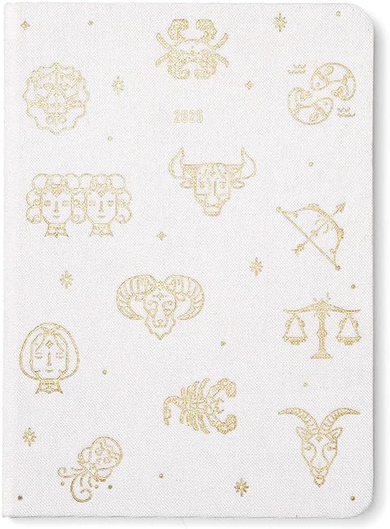 Letts of London Zodiac A6 day to a page with appointments 2025 diary - ivory