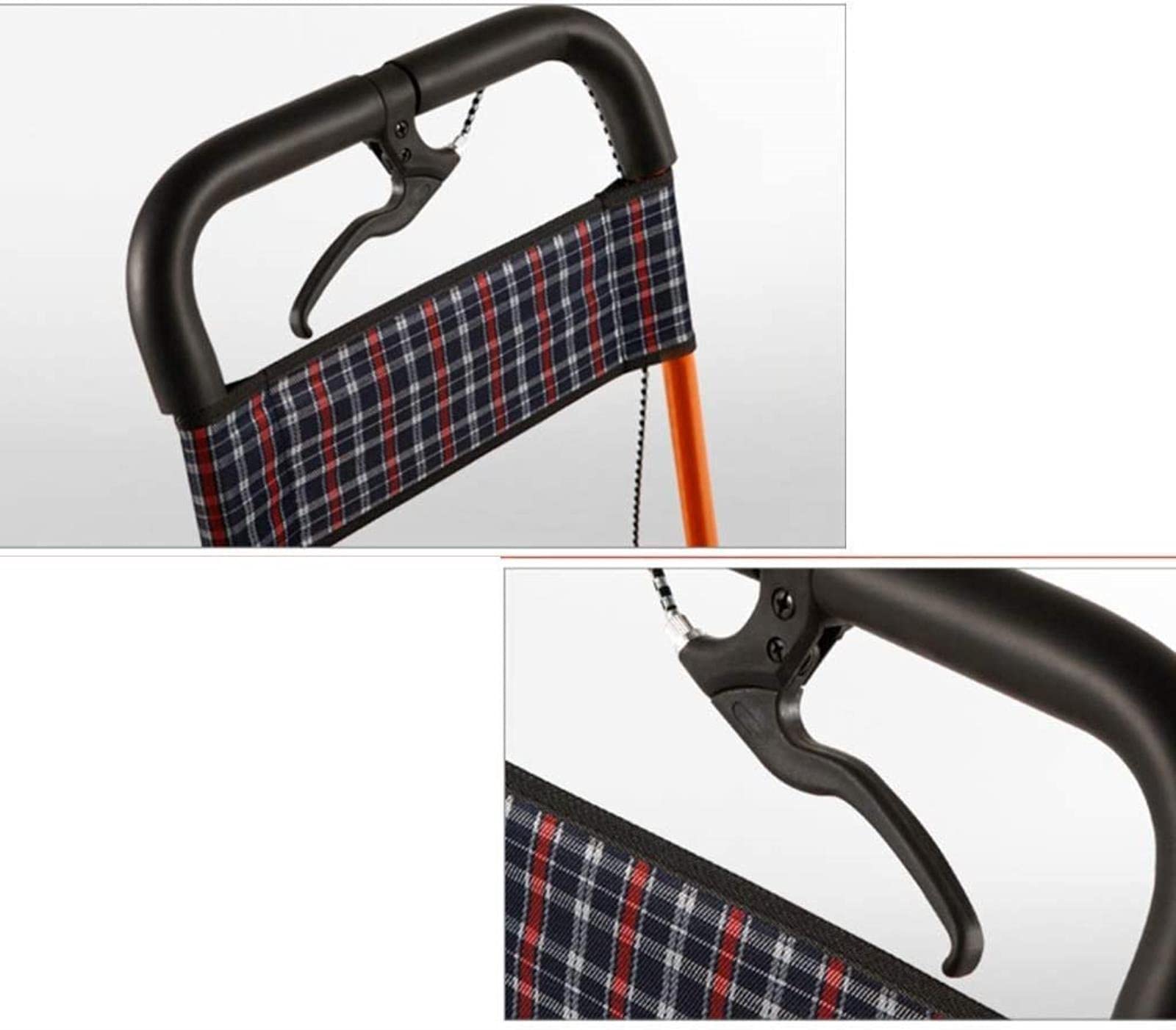 Rollator Walker Carrello portatile pieghevole per uso domestico Ausilio per la deambulazione per disabili con freni a mano con borsa della spesa Leggero e compatto