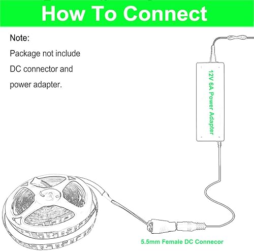 Miniatura 9 de Tira de luces LED, tira LED SMD 2835, DC12V 1200LEDs 16.4 pies, 26000 lúmenes, tiras de luz LED de alta densidad, impermeables, IP65, 3 veces de