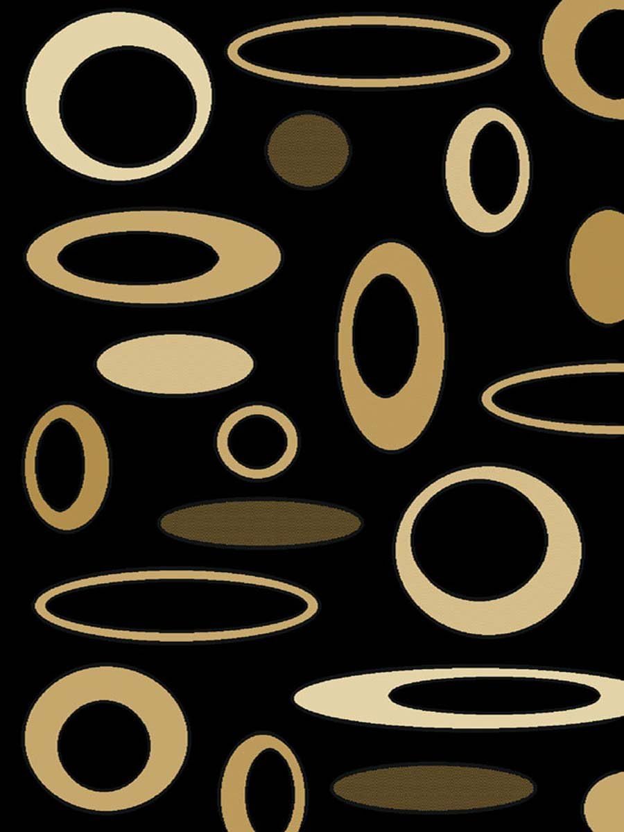 Central Oriental Dimensions Mod Circles Black 7-Feet 10-Inch by 10-Feet 10-Inch Area Rug