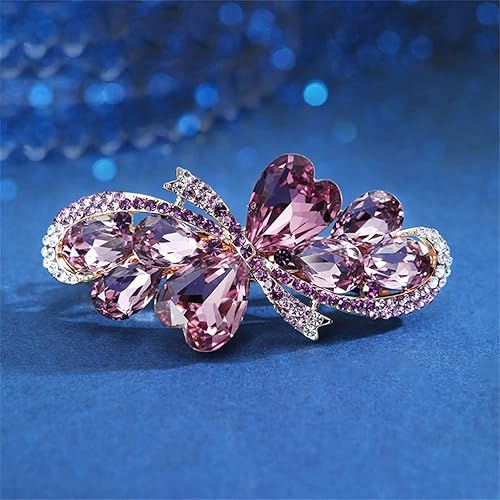 Tummy Tub Horquilla de diamantes de imitación, pasador de cristal, pinza de pelo rizado, accesorio para el cabello, clip de cabeza trasera, clip