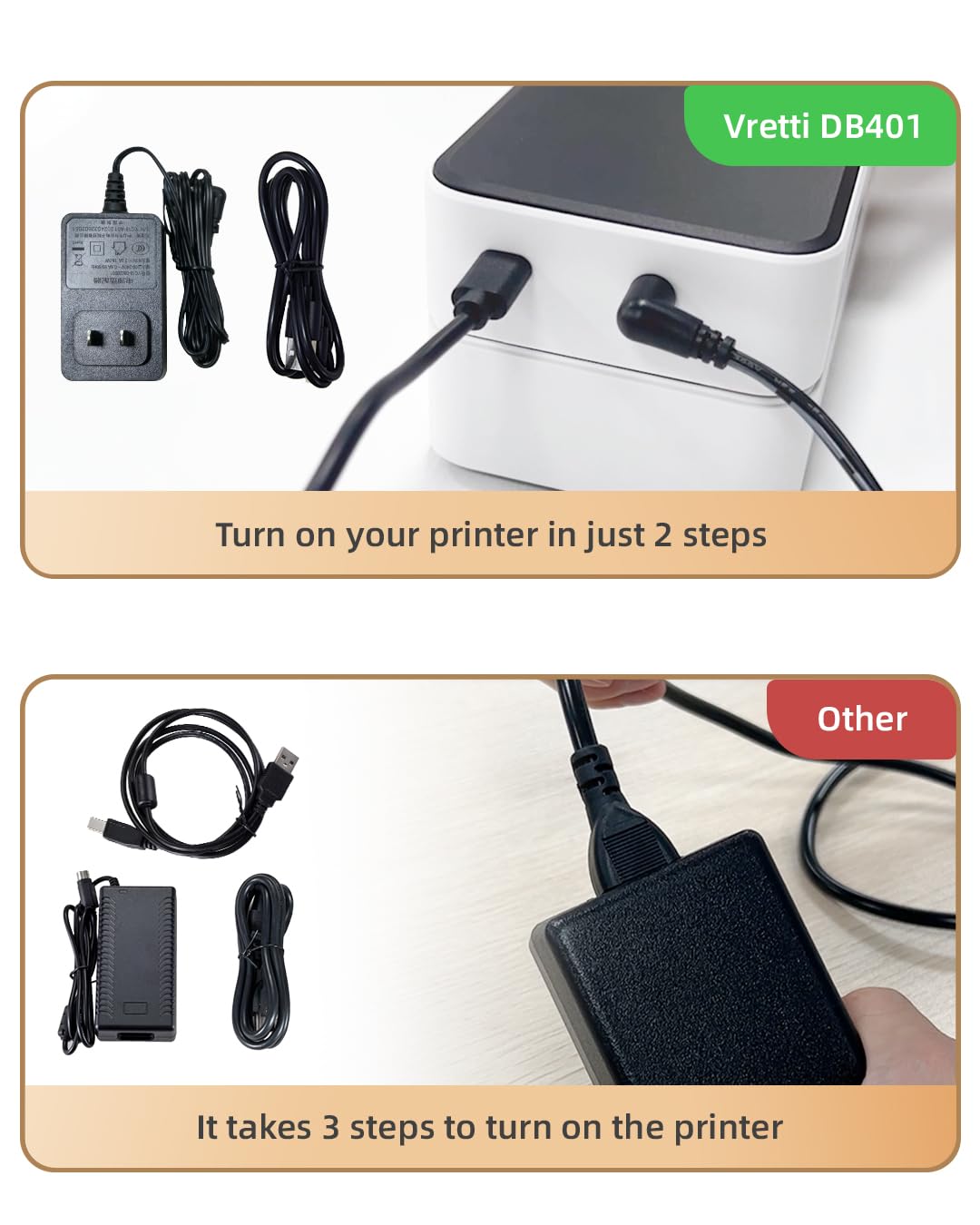 Vretti Imprimante Thermique d'Étiquettes USB 4x6 pour Bureau Compatible Amazon Shopify Etsy Ebay UPS Windows Mac