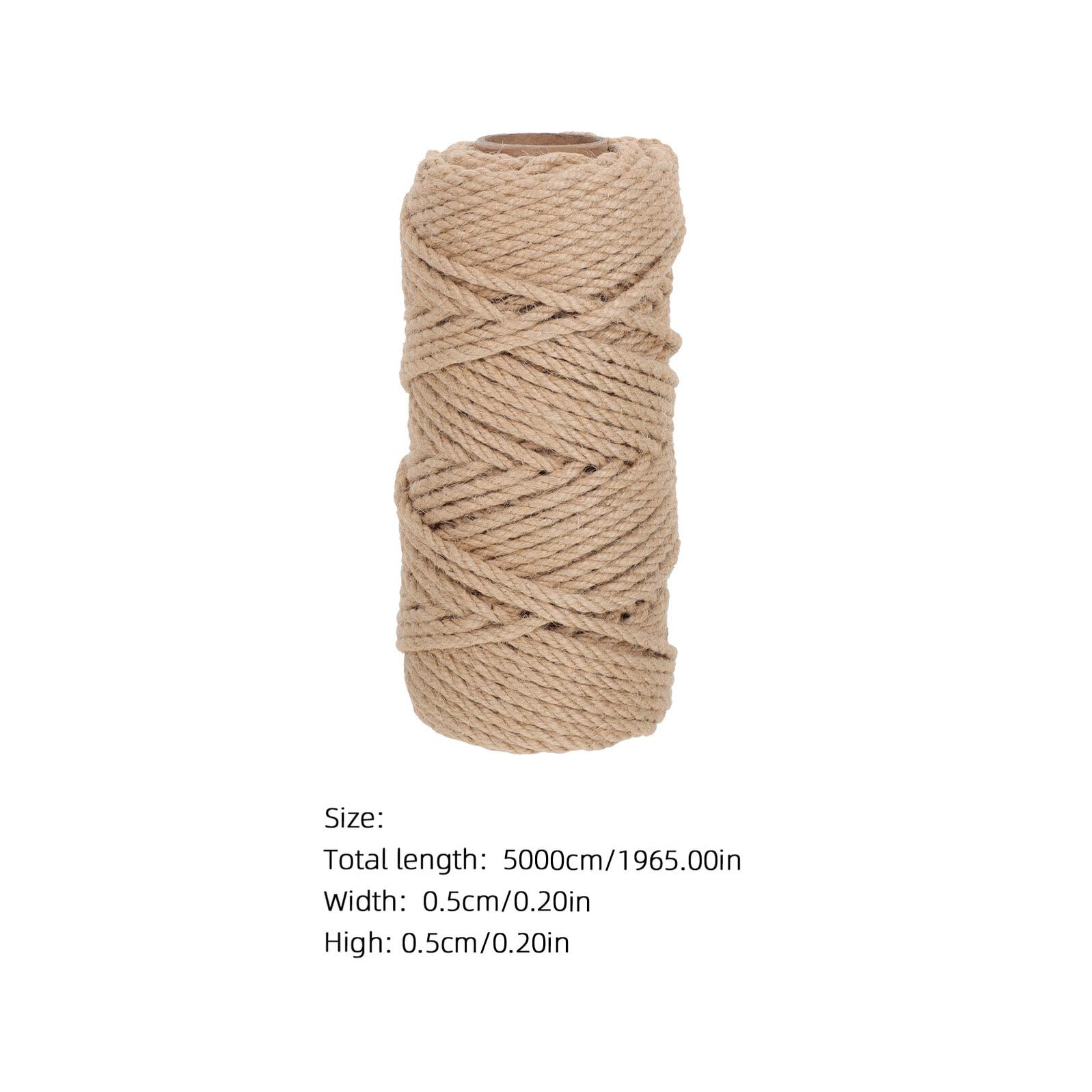 jojofuny Lot de 2 Rouleaux de Corde en Jute Tressée Naturelle 5 Mm X 50 M, Ficelle de Chanvre Rustique pour Jardinage, Loisirs Créatifs et Décoration Champêtre Polyvalente