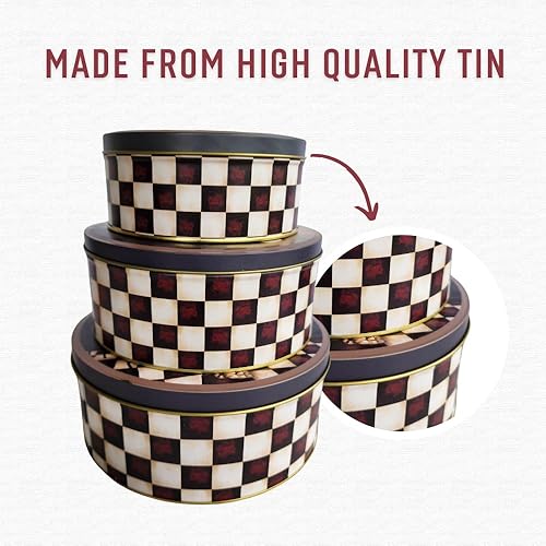 Miniatura 4 de Juego de 3 latas redondas decorativas con tapa para almacenar productos horneados, chocolates, cocinas, pasteles, recuerdos de fiesta de Pascua y más