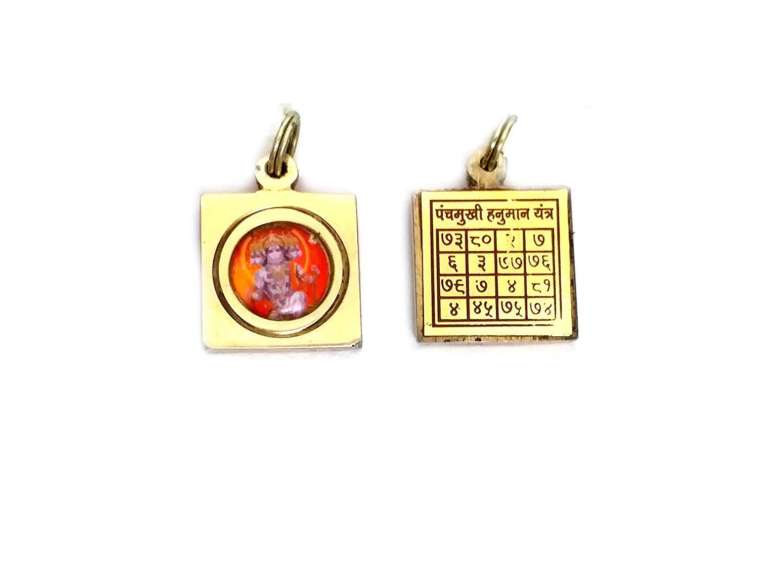 SoilMadeSoilMade Brass Panchmukhi Shree Hanuman Yantra Pendent/Locket,Full Size