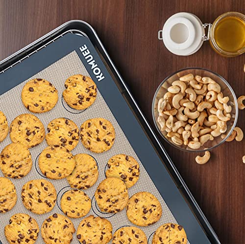 Komuee 9-Piece Baking Sheet, Cooling Rack With Silicone Mat Set (3 Pans + 3 Racks + 3 Mats), Stainless Steel Cookie Sheet With Cooling Rack And Baking Mat, Non Toxic & Heavy Duty & Easy Clean #TOP2