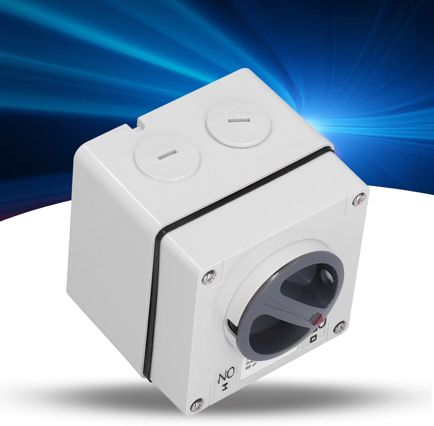 Walfront Outdoor Switch Socket 500V IP66 Waterproof Lock Position Rotary Control Switch On-Off Buttons Indicators (3P32A)