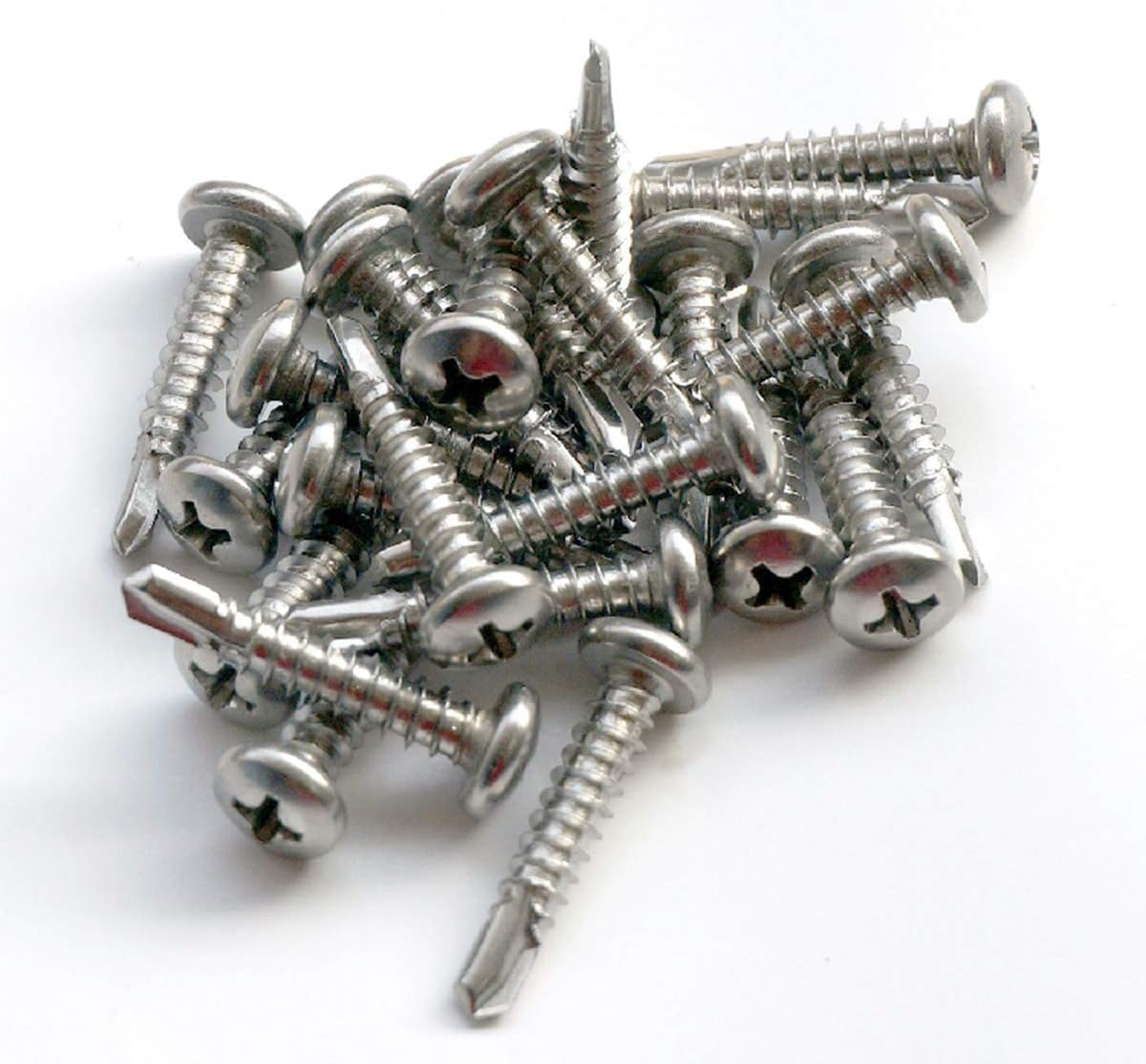 Viti a croce, viti autofilettanti, 100 pezzi M4.2/M4.8 Viti autofilettanti a testa tonda in acciaio inossidabile 410 Viti a coda di trapano autofilettanti con intaglio(50mm M4.2)