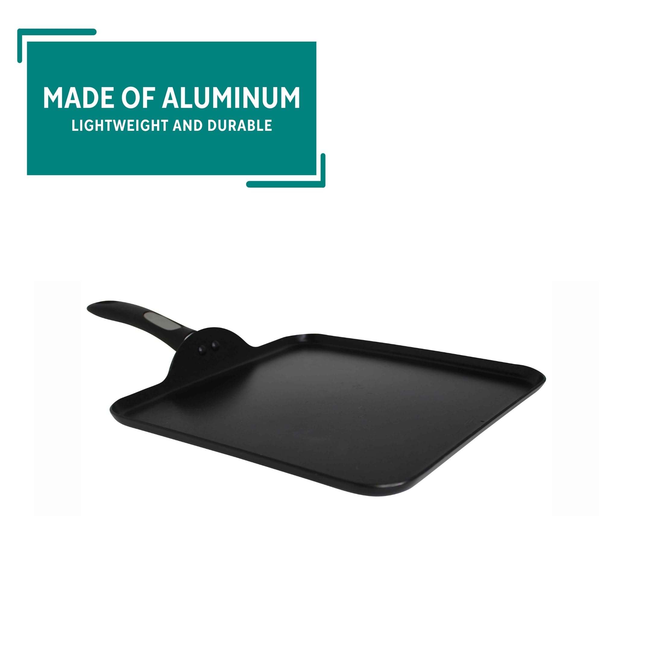 Mirro A79713 Get A Grip - Plancha antiadherente de aluminio para cocina, 27,8 cm, color negro