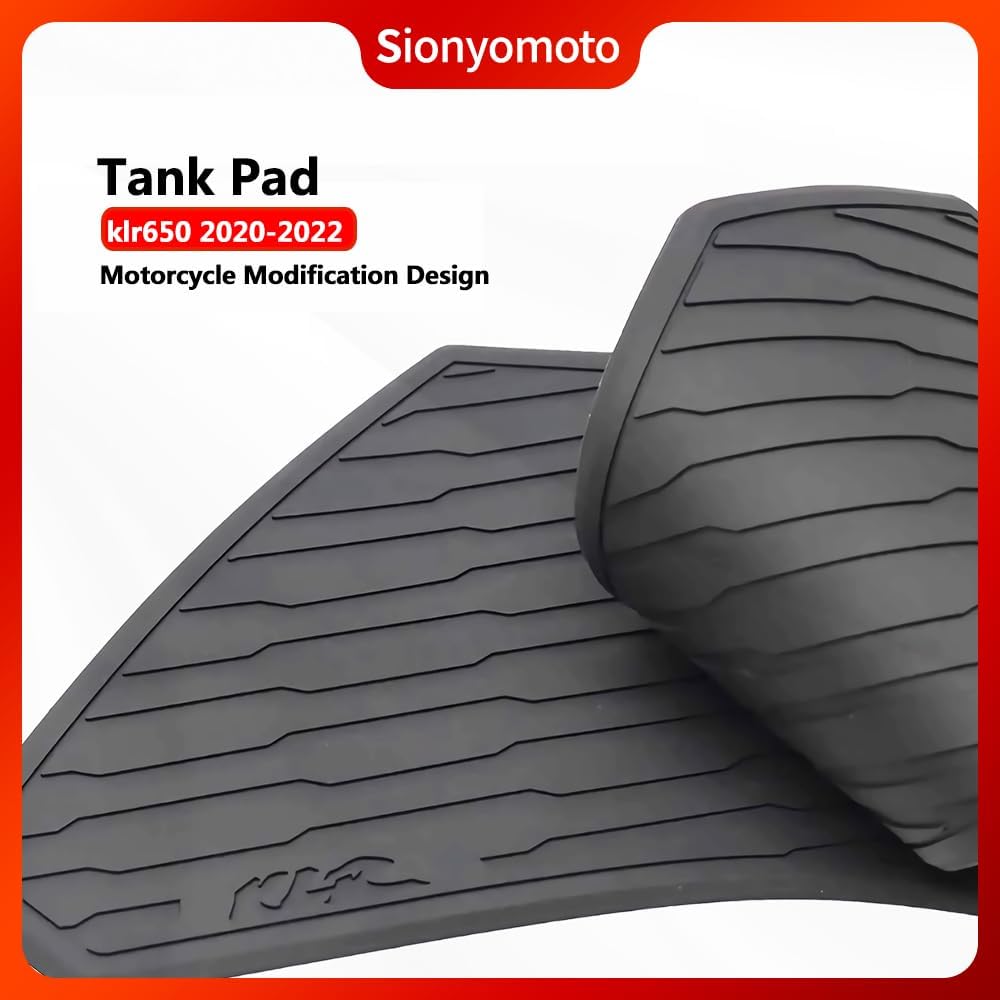 Fuel Gas Tank Pad Protector Stickers Decal Set Compatible with KLR650 2021-2022- Anti-Slip Protective Kit, Black | 3-Piece