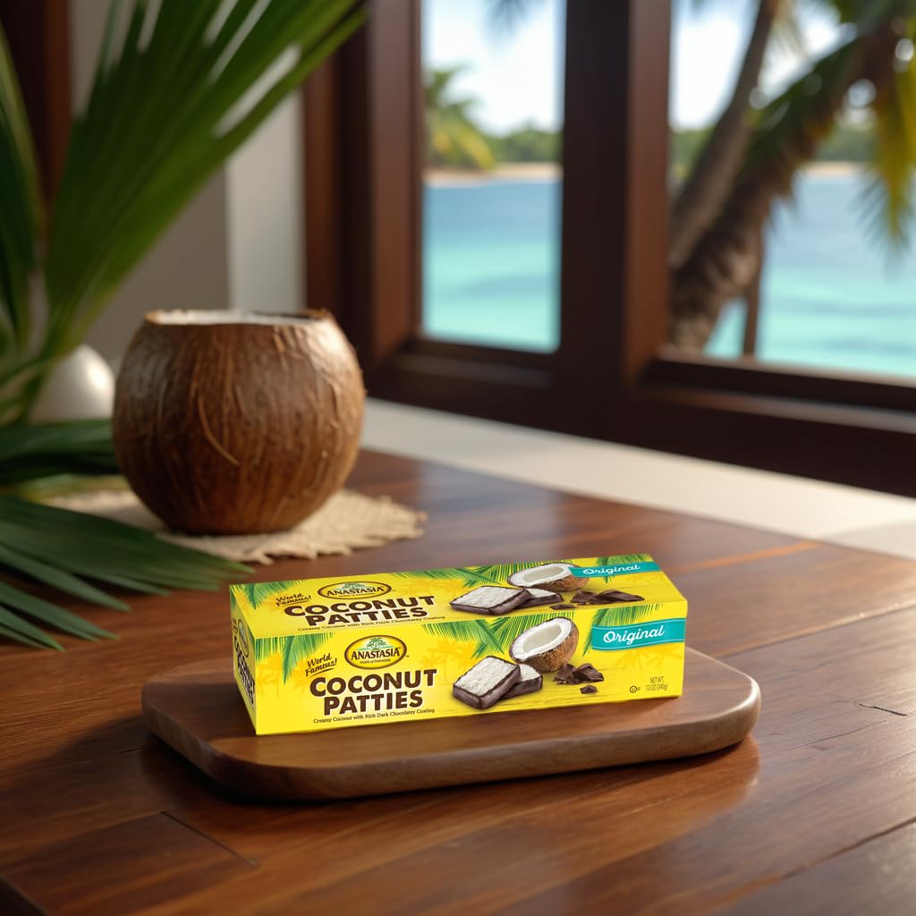 Coconut Patties, Chocolate, Anastasia, oh asis! Patties Original, Coconut orange, key Lime Patties and Pina Colada Patties, (4 count) 10oz, Variety pack