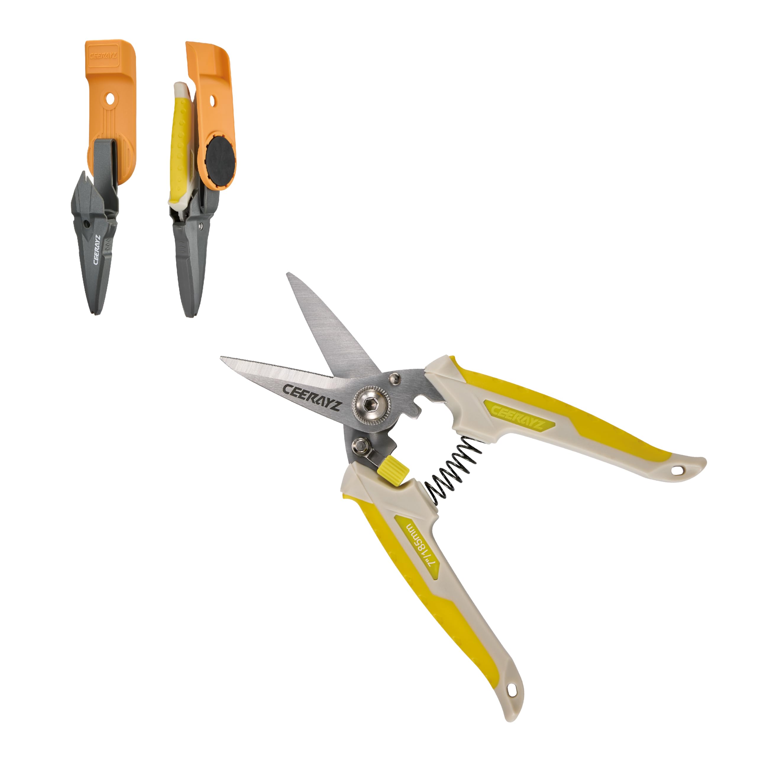 CEERAYZ 185mm All Purpose, Heavy Duty Scissors, Garden Shears, Scissors for DIY Projects Office, Production Lines, Pruning