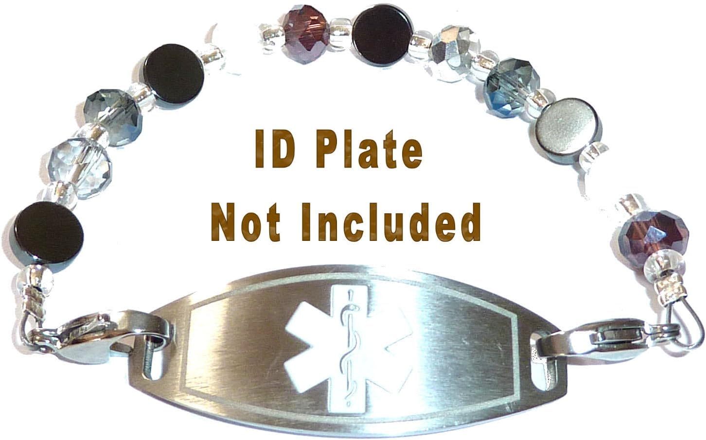 Hidden Hollow Beads Women's Artistic 6.5 or 5.5 inch long Medical Alert ID Interchangeable Replacement Bracelet, Identification Vital info tag - Image 3