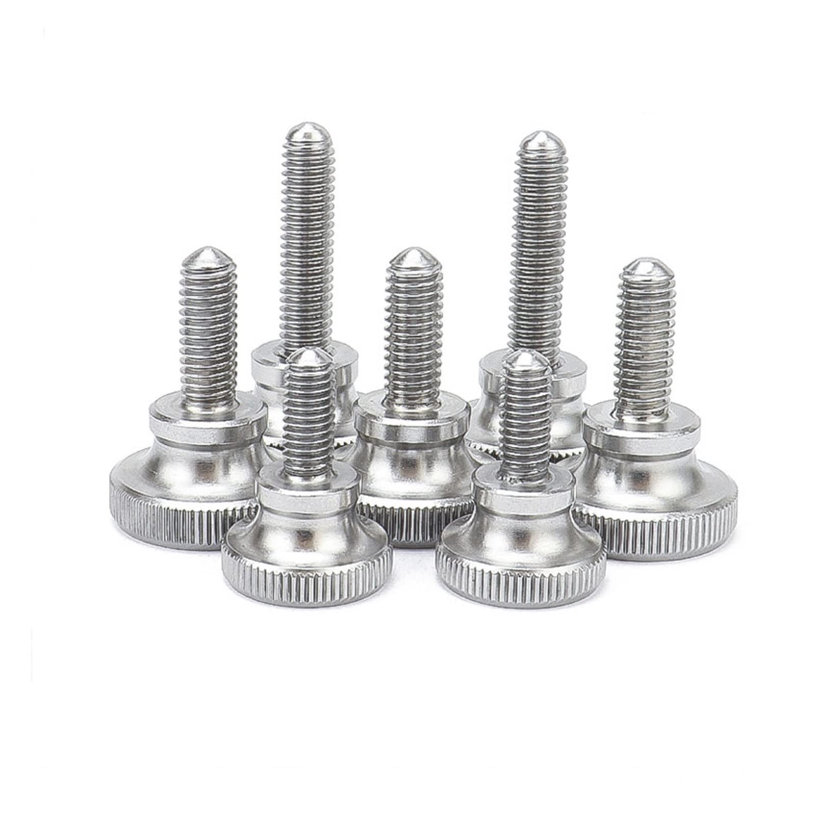 Tornillos de pulgar moleteados de color， GB834 Tornillo de pulgar escalonado con cabeza moleteada de acero inoxidable M2 M2.5 M3 M4 M5 M6 M8 M10 Tornillos de ajuste manual de cabeza alta métrica(M4x20