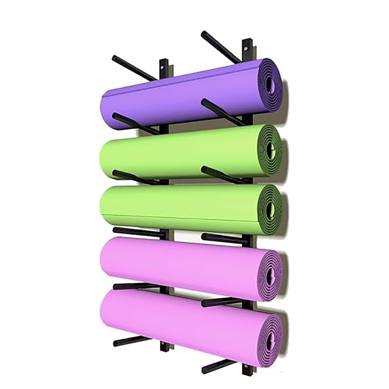 Support mural tapis de yoga peu encombrant à roulettes durables pour salle