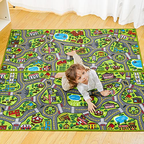 Image of JOYIN Kids Play Rugs, Playmat City Life Carpet, Durable Carpet Playmat Rug, City Pretending Play, Toddler Rug
