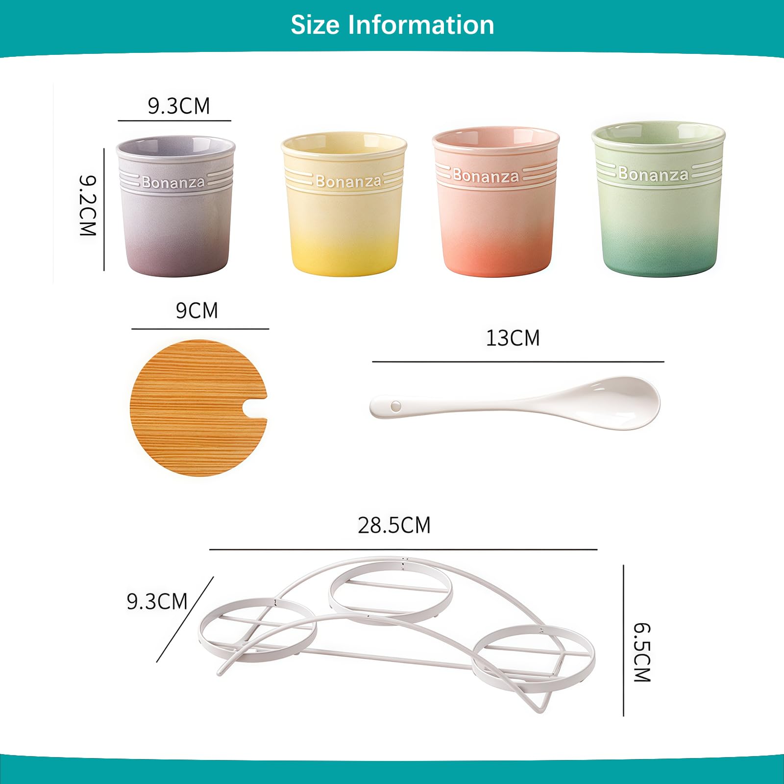 Sucrier avec couvercle et cuillère, lot de 3 pots de rangement, récipient à sucre, pot à sucre, sucrier (A)