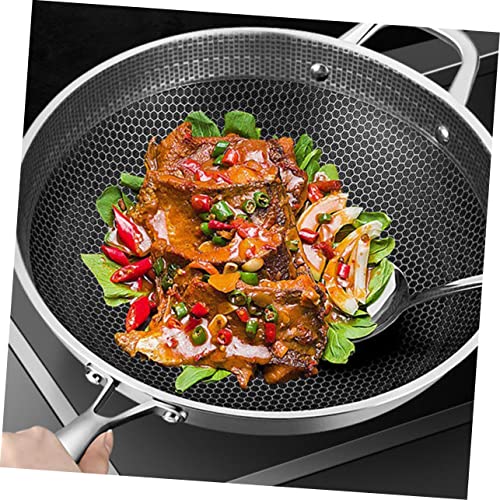 Sartén Wok de acero inoxidable con diseño tipo panal miniatura 7