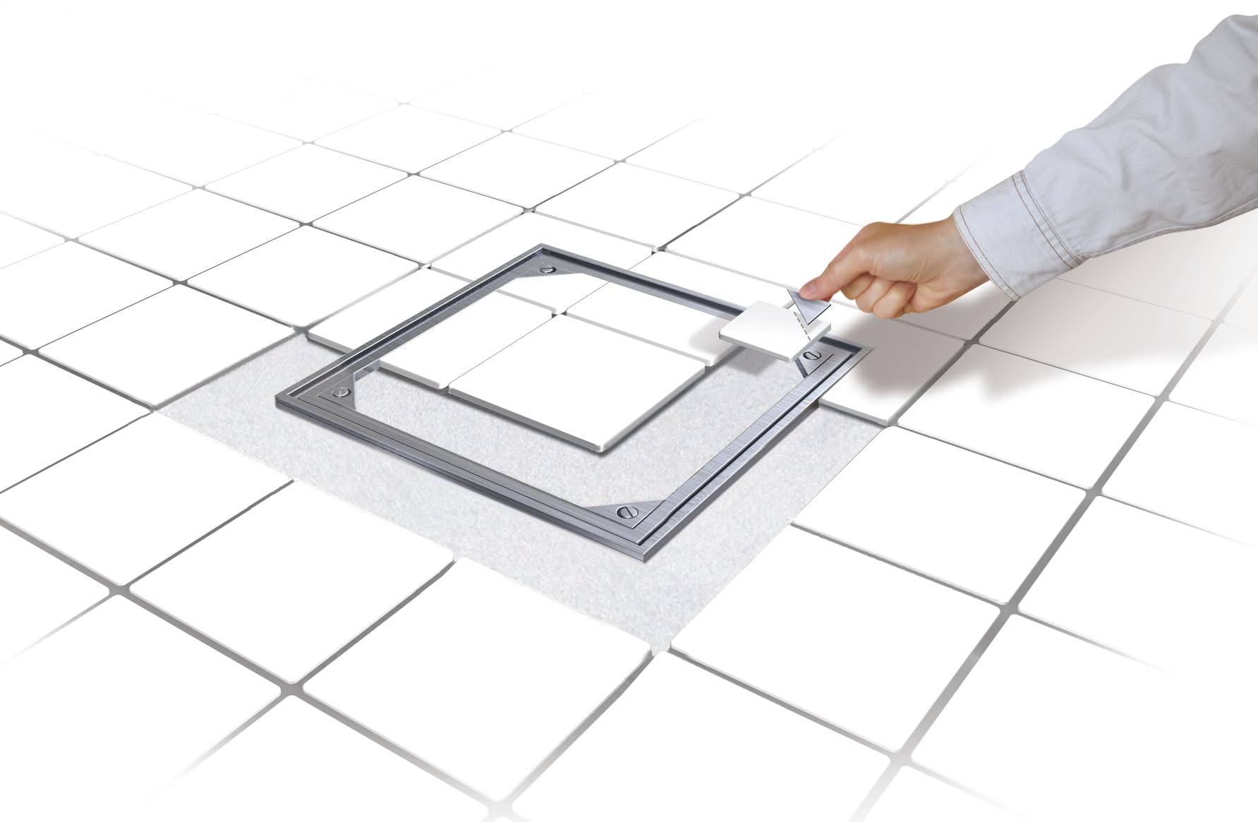 couvercles a paver et a carreler ALU 60x60x10cm