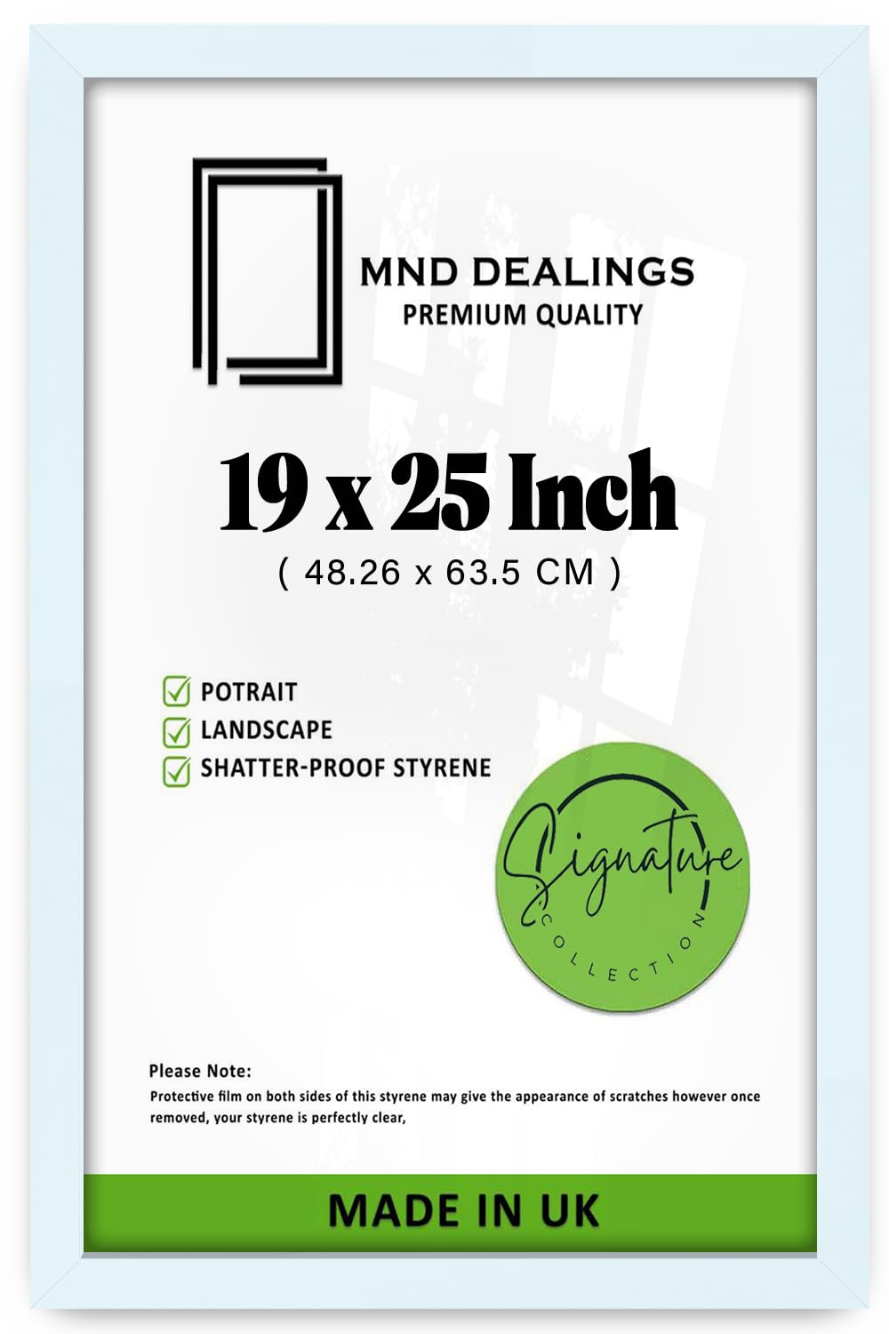 MND Dealings | Durable (48.26 x 63.5 CM) White Poster Frame | Polished Styrene 25 Inch x 19 Inch Handcrafted Frame for Anniversary/Birthday/Wedding/Gifting- [ White ]