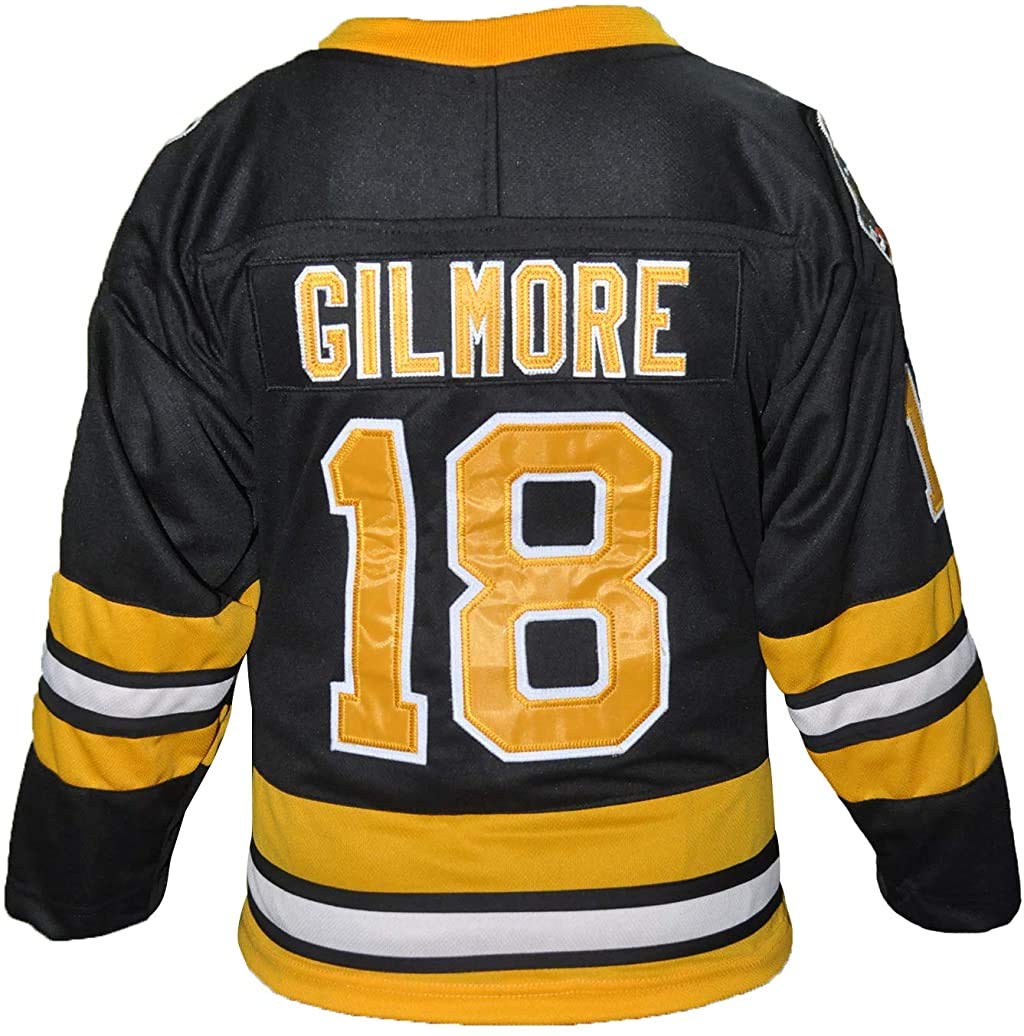BORIZCUSTOMS Hap Gilmore 18 Sanders Movie Black Jersey Stitch Sewn XS-2XL Halloween Costume Patches