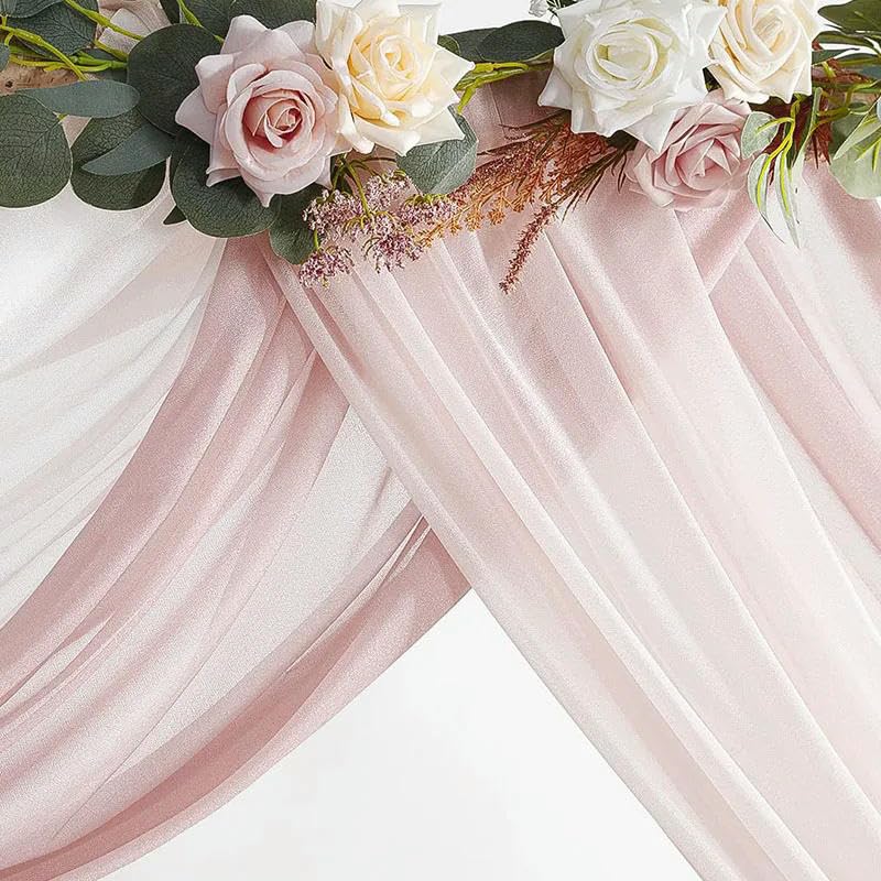 Hochzeitsbogen-Drapierung, Chiffon-Stoff, Brautbogenvorhänge, 6 / 10 m, Chiffon-Stoff, Vorhänge für Hochzeitsbögen, Zeremonie, Empfang, Dekorationen, durchsichtige Stoffvorhänge für Party,