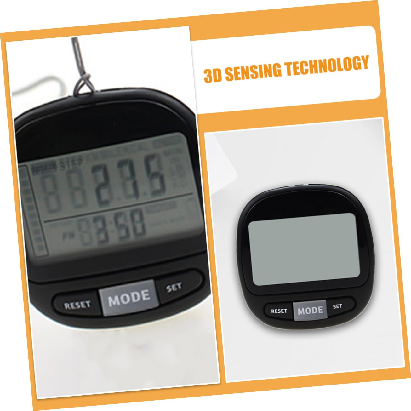 BESPORTBLE 1set Contapassi Portatile Con Clip e Cordino Pedometer Per Escursioni e Camminate Monitoraggio Calorie e Facile Usare