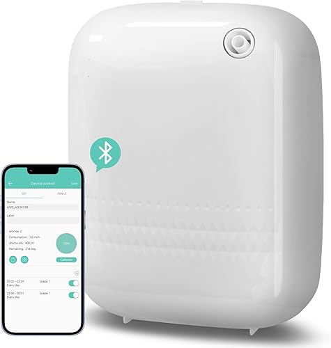 Miniatura 10 de Difusor de aceite esencial sin agua HVAC con control Bluetooth, capacidad de 13.5 fl oz para toda la casa, hogar, hotel, máquina inteligente de Negro
