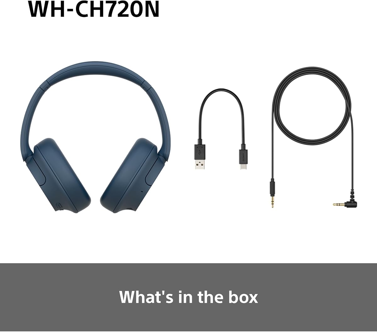 Sony WH-CH720N Wireless Bluetooth Noise Cancelling Over-Ear Headphones, Ambient Sound Mode, Lightweight Design, up to 50 hr battery life, iOS & Android - Blue — view 8