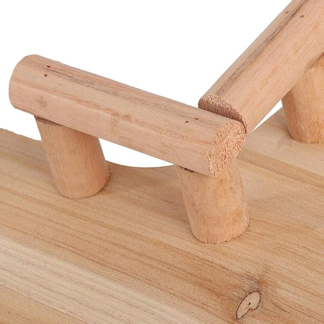 Foto 8 de 8 de Ichiias Plataforma para Mascotas con barandilla Juguetes de Madera para hámster Escalada de pequeños Animales