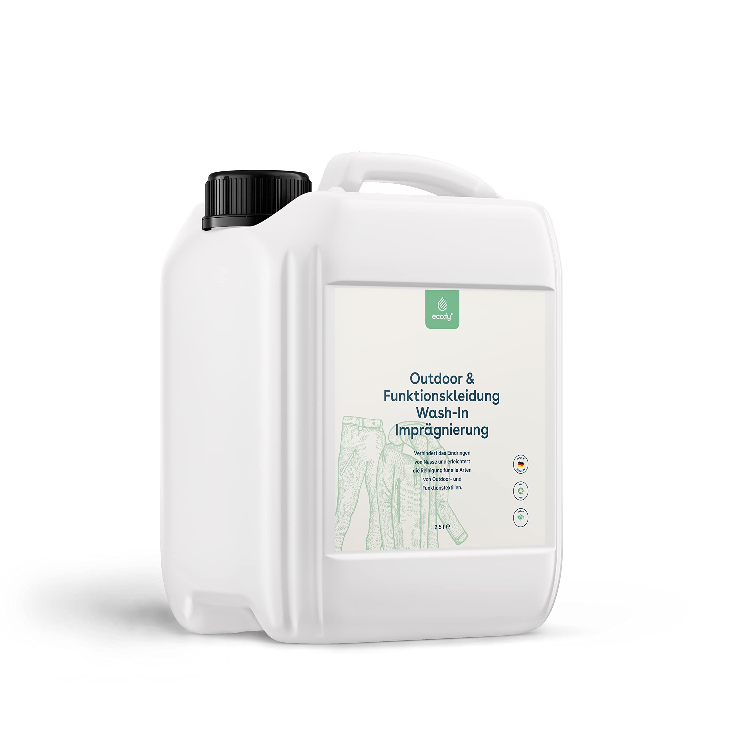 Textil Imprägnier Waschmittel Einwaschimprägnierung Wash-In Waschmaschine Imprägnierung PFC-frei atmungsaktiv umweltfreundlich Gore Tex (2,5 Liter)