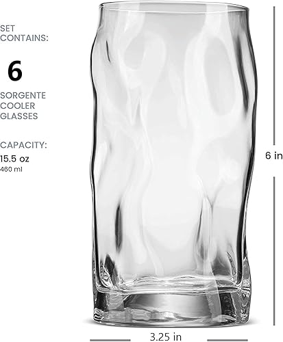 Miniatura 3 de Bormioli Rocco Sorgente 15.5 oz. Vasos enfriadores, juego de 6,