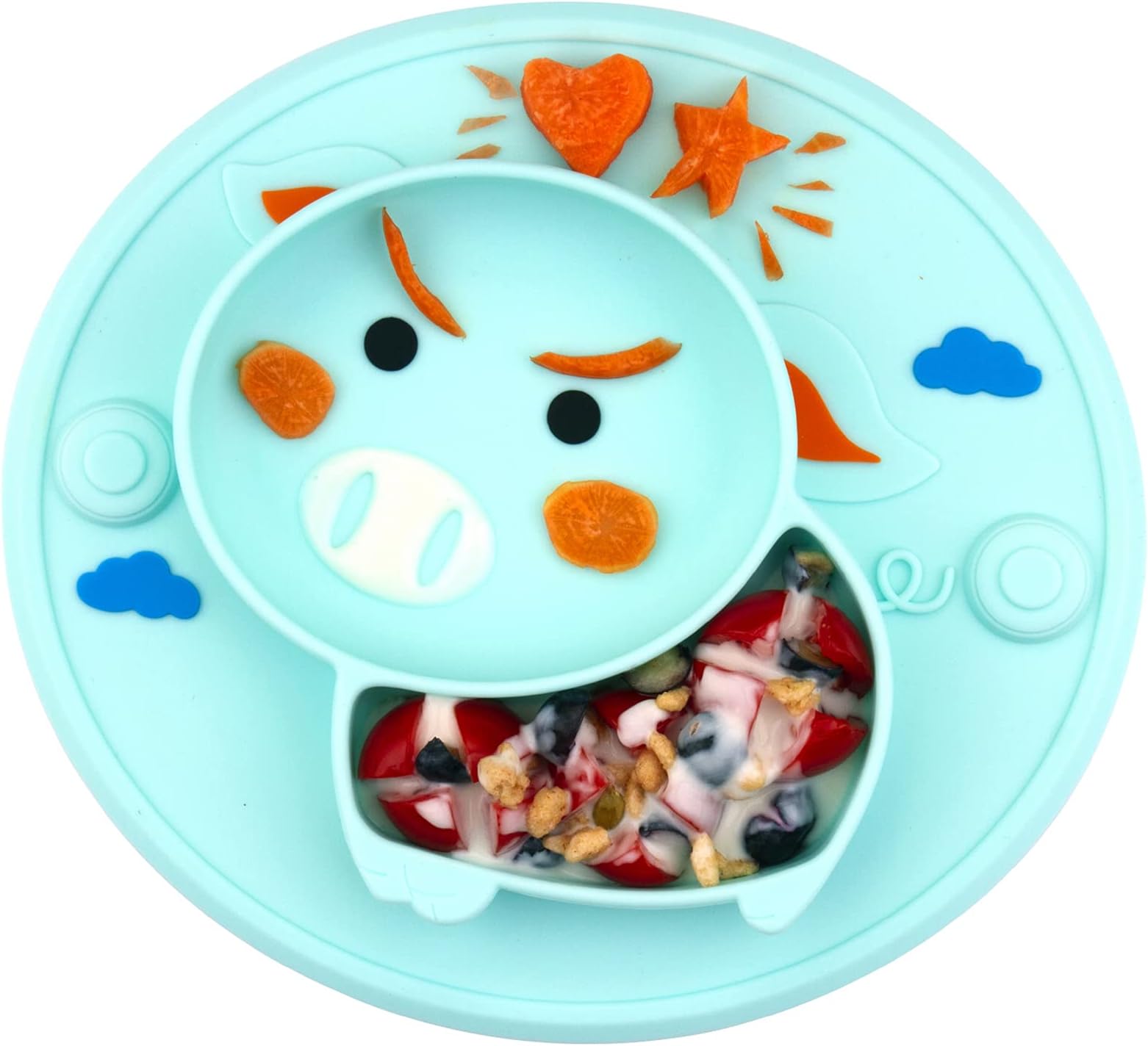 Baby Silicone Plate, Toddler Suction Plates Mini Plate Placemat for Kids and Infants Self Feeding, BPA Free, Microwave & Dishwasher Safe