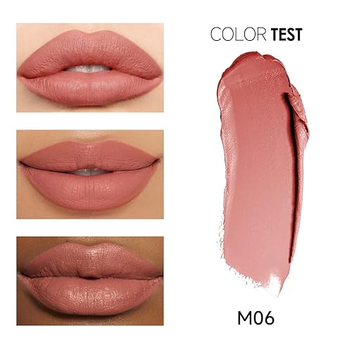 Miniatura 5 de CARSLAN Lápiz labial mate, maquillaje de color de labios hidratante, lápiz labial altamente pigmentado con fórmula hidratante, ligero, suave, M06