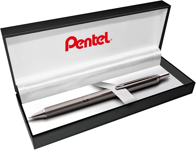 Pentel EnerGel Sterling Liquid BL407MA-BOX Rollerball Pen in Gift Box Anthracite Barrel 0.35 mm Stroke Width 0.7 mm Ball Diameter Black Ink