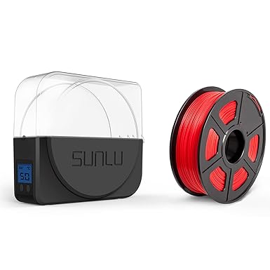 review Upgraded Dryer Box of 3D Printer Filament, SUNLU 3D Filament Dryer Box S1, Filament Holder, Compatible with 1.75mm, 2.85mm, 3.00mm Filament, Storage Box,Black, PLA Red