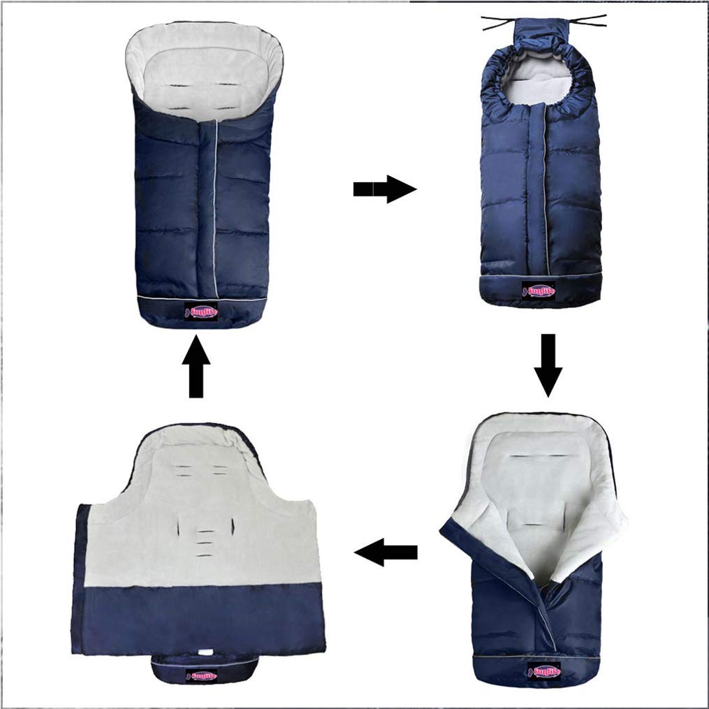 Anti-Kick Winter Waterproof Extendable Baby Bunting Bag Adaptable for Most Strollers Travel Gear Toddler Universal Stroller Footmuff 6-36Months Baby - Image 7