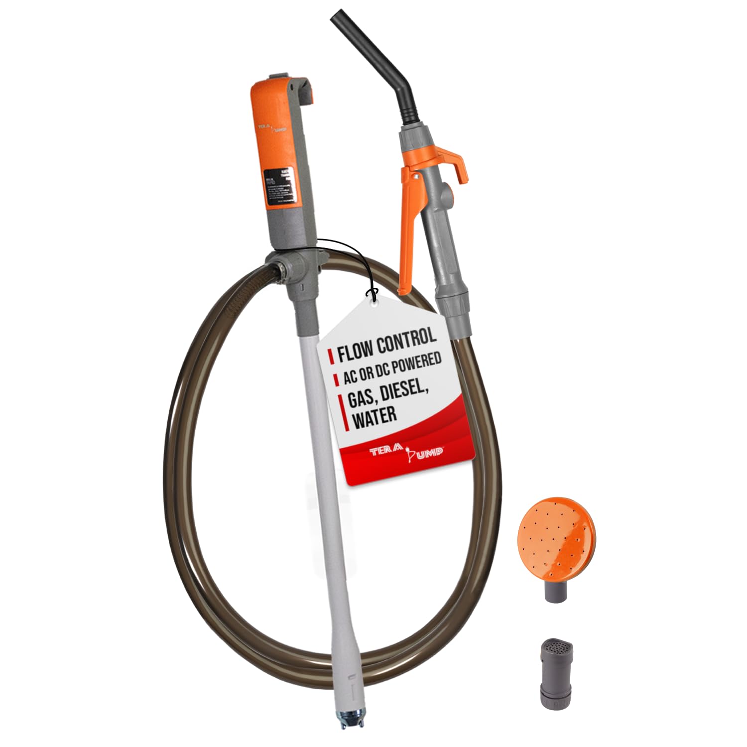 TeraPump A-TREP03-001 TREP03 Multi-Purpose Powered Liquid Transfer Pump - 110V AC / 12VDC, 2.8 GPM