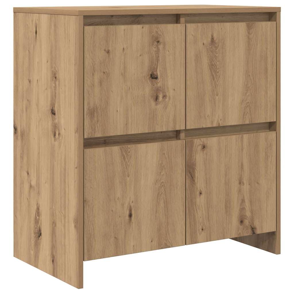 Kredens zestaw 2 szt., dąb Artisan, 70 x 41 x 75 cm, materiał drewnopochodny, nowoczesna szafka do przechowywania, do salonu, kuchni, korytarza, uniwersalna szafka bufetowa