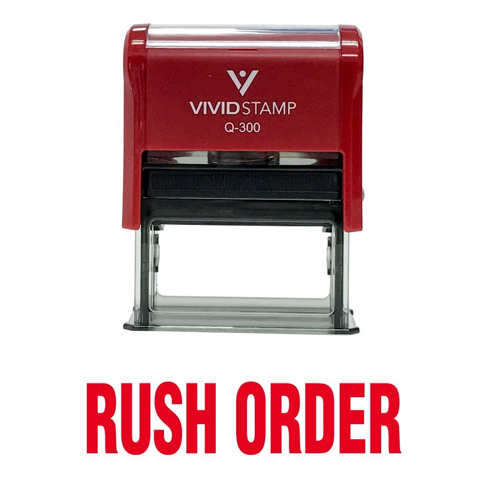 Rush Order Self Inking Rubber Stamp (Red Ink) - Large