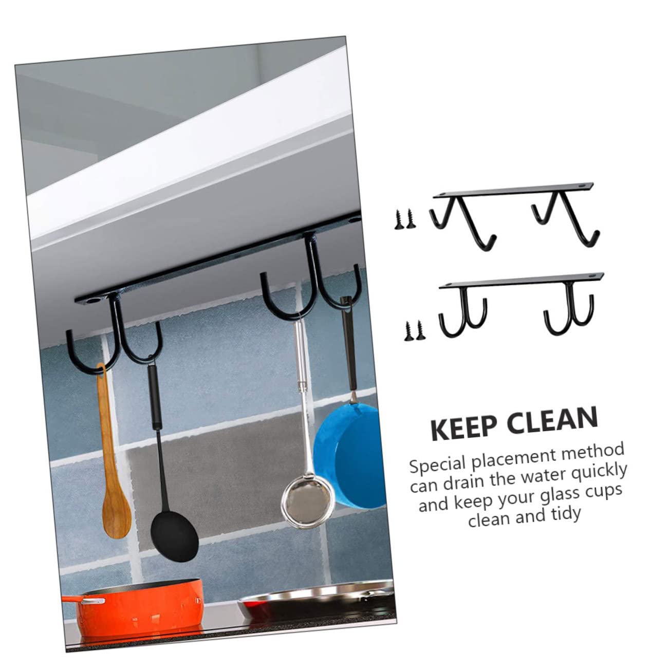 Anneome 2 Sets Koffiekopje Hanger Afdruiprek Voor Kopjes Hanger Voor Keukengerei Opslag Koffiemok Muurbeugels Ophangrek Voor Kopjes Kasthaak Voor Mokken Ophanghaken Plank Ijzer Eenvoudig