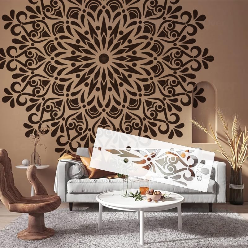 230Cm Mandala Enorme Giant Bloem Ronde Stencils Voor Muren Op De Muur Sjablonen Herbruikbare Schilderen Schilderen Voor Stopverf Decoratie Voor Plafond Grote S524