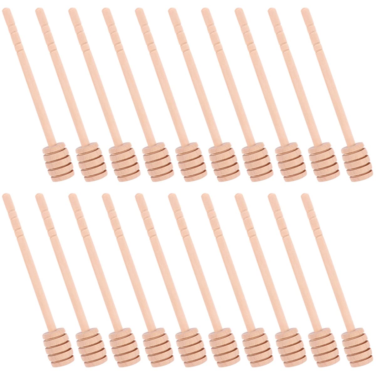 BEBEMOKO Lightweight Compact 20pcs Wooden Honey Stirring Stick for Creamy Foods Mixing