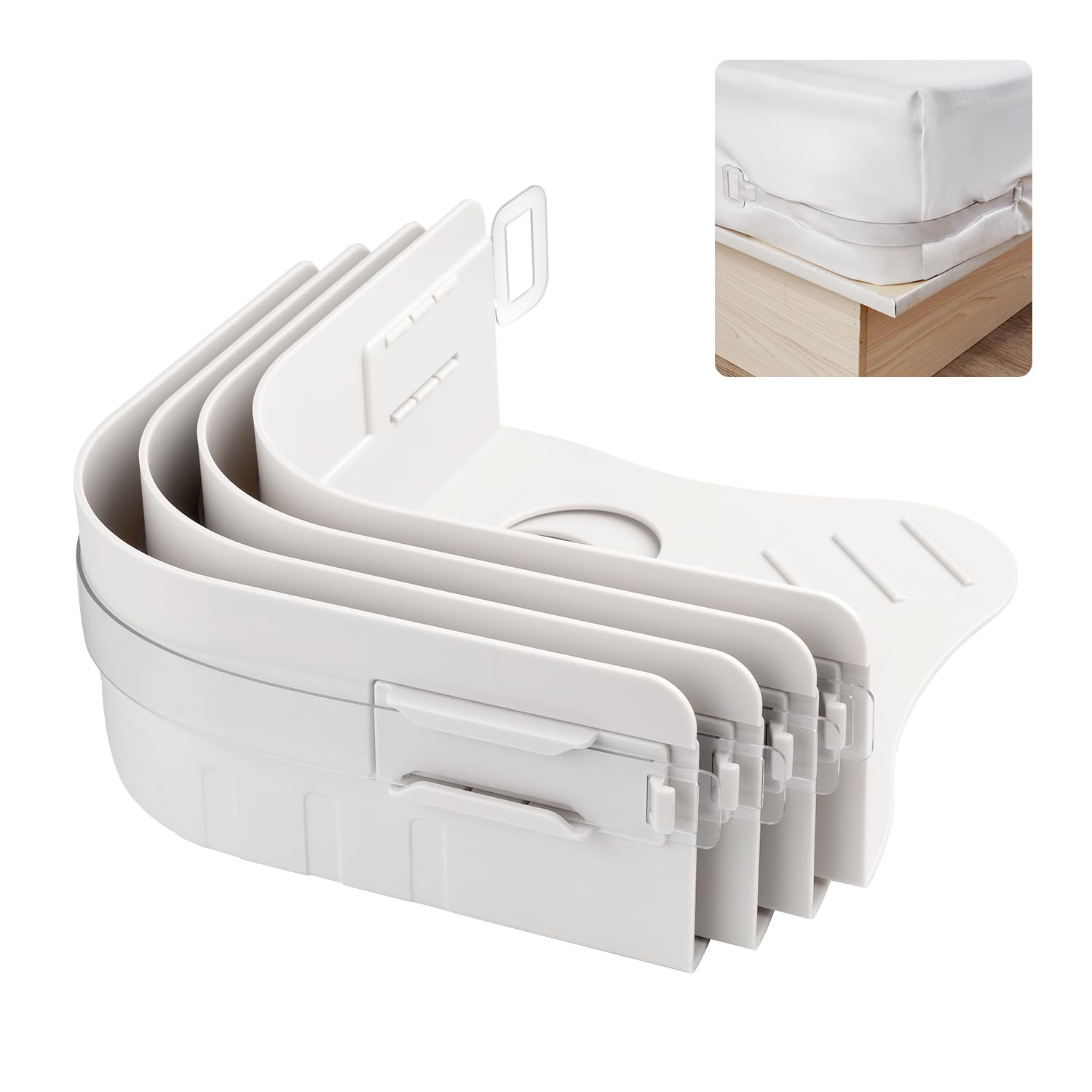 Bed Sheet Holder Keep Sheets in Place, Sheet Corner Holders with Fitted Sheet Strips Keep Sheets Firm & Tight Fits All Mattress